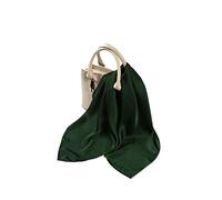 Shoes Lane New Satin Silk Shiny Plain Solid Colours Large Square Plain Head Neck Scarf Wrap 90 X 90 cm (Bottle Green)