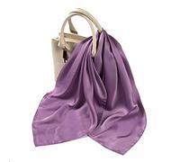 Shoes Lane New Satin Silk Shiny Plain Solid Colours Large Square Plain Head Neck Scarf Wrap 90 X 90 cm (Mauve)