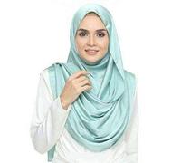 Shoes Lane New Satin Silk Shiny Plain Solid Colours Large Square Plain Head Neck Scarf Wrap 90 X 90 cm (Sea Green)