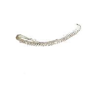 Shoes Lane Stunning Diamante Anklet Ankle Chain Indian Payal Bollywood Pair (Design 2 Silver)