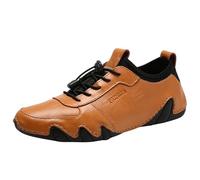 Shoes Men's Fashion Walking Sneakers Non-Slip Work Shoes Comfortable Casual Athletic Tennis Shoes, gold, 8 UK