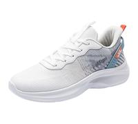 Shoes Men's Running Shoes Sports Shoes Sporty Trainers with Memory Foam in Sporty Design Trainers Men's Tennis Shoes Outdoor Fitness Shoes Breathable Lightweight Casual Shoes, White, 13.5 UK