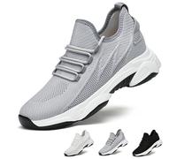 Shoes Mens Sneakers 4" Invisible Height Breathable Mesh Walking Training Shoes(White 10cm,7 UK)