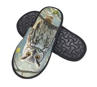 Shoes Owl Tree Branches Anti-Skid Slippers Comfy Sliders For Outdoor Big Kid Winter M