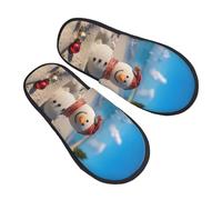 Shoes Sand Snowman On Beach Portable Slippers Anti-Skid Sliders For Trip Winter Outdoor L
