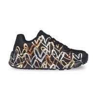 Skechers Girls x JGoldcrown: Uno Lite - Metallic Love Sneaker in Black/Gold, Size 4 | Synthetic, Machine Washable