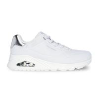 Skechers Women's Uno - Shimmer Away Sneaker, White, 4 UK