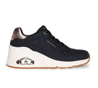 Skechers Women's Uno Wedge - HI Steps Sneaker in Black, Size 5 | Synthetic/Textile