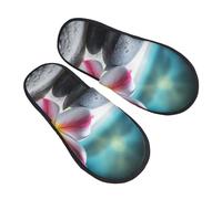 Shoes Tropical Flower And Zen Stone Cotton Slippers Lightweight Sliders For Outdoor Adult Trip M