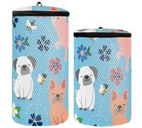 Shoes Washing Bag Shoe Washing Bag For Sneakers 2 Pcs Shoe Mesh Laundry Bag Wash Shoes In Washing Machine, Puppy bees happy blue, One Size