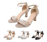 Shoes with Heel for Women Sandals Women's with Heel Elegant Heel Shoes Stiletto Heel Pumps Latin Women's Sandals Breathable Dance Shoes Kitten Clip Pumps Elegant Sandals, gold, 8.5 UK