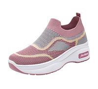 Shoes Women Fashion Mesh Elevating Shoes Soft Bottom Rocking Walking Sneakers Blue Size: 7 UK