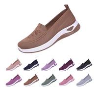 Shoes Women Sale Slip On Trainers Women Wide Fit Ladies Breathable Mesh Walking Running Shoes Comfortable Arch Support Soft Sole Athletic Tennis Cancel My Order Brown 6.5