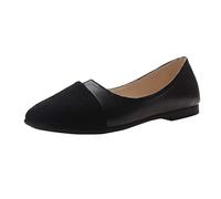 Shoes Women Splice Colour Flats Fashion Pointed Toe Ballerina Ballet Flat Slip On, black, 2/2.5 UK