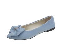 Shoes Women's Black 37, Women's Mouth Soft Flat Shoes, Spring and Autumn Style, Lightweight Lace Flat Bottom Bow, Single Shoes, Pendulum Boat Shoes, Large Size, lightblue, 7 UK