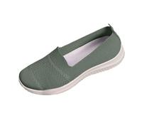 Shoes Women's Comfortable Flat Shoes Flat Women's Casual Shoes for Everyday Use Breathable Mesh Design Comfortable Flat Sole Ideal for Spring Summer Stylish Versatile Relaxed Outfits, Green, 6 UK