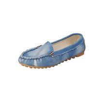 Shoes Women's Elegant Flat Slip-On Shoes Women's Summer Round Toe Fabric Shoes Modern Single Flat Mouth Shoes Canvas Shoes Versatile Moccasins Lightweight Barefoot Shoes Casual Boat Sports Shoes, blue
