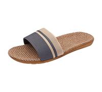 Shoes Women's Rome Women's Slippers Fashionable and Minimalist Linen Lovers Lightweight, Comfortable and Non-Slip Beach Shoes in Rolling Soft Women's Shoes Blue, gray, 4 UK