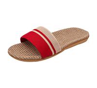 Shoes Women's Rome Women's Slippers Fashionable and Minimalist Linen Lovers Lightweight, Comfortable and Non-Slip Beach Shoes in Rolling Soft Women's Shoes Blue, red, 8 UK