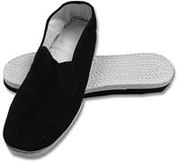 Shoes8teen Men's Martial Art Kung Fu Tai Chi Rubber Sole Canvas Shoes, Black Cotton, 13