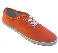 Shoes8teen Women's Canvas Shoes Lace-Up Sneakers 9 M US Neon Orange 324