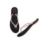 Shoetopia Shoeopia Embellished Flat Shoes Cushioned Footbed Casual Ethnic Party Wedding Festive Comfortable, Rose Gold, 9 UK