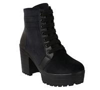 Shoetopia Women's Abc Platform, Black, 7 UK