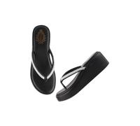 Shoetopia Women's Alexa Wedge Sandal, Black, 7 UK
