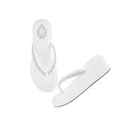 Shoetopia Women's Alexa Wedge Sandal, White, 4 UK