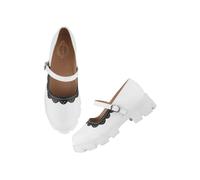 Shoetopia Womens Girls Comfortable Casual Loafer | Cushioned Footbed | Flexible | Casual, Formal, Office Wear | Everyday Loafers Platform, White, 7 UK