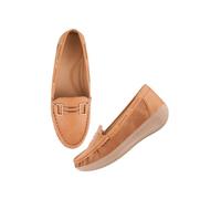 Shoetopia womens slip on loafers, Havana, 9 UK
