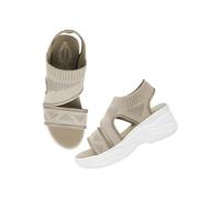 Shoetopia Women's Wedge Sandals, beige, 8 UK