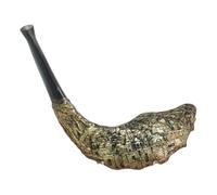 Shofar Jerusalem Old City Gold plated rams' ram horn shofar + Free stand