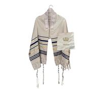 Shofars From Afar XTRA LARGE Royal Blue Gold Messianic Tallit Talit Prayer Shawl 72" x 33" & Yeshua Tallit Zipper bag - Designed by Dr. Rick & Joyce Kurnow, Royal Blue & Gold Striped, Regular