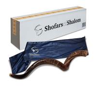 Shofars Of Shalom Kudu Shofar Horn, Original Beautiful Half Polished Half Natural Finish, Easy Blowing with deep, rich sound | Includes beautifully embroidered Shofar Bag | 39" - 42"