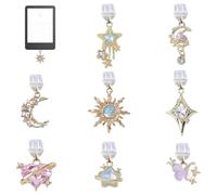 SHOFUL Charm Pendant for Kindle, Golden Cherry Heart Buckle, Rose Design, Compatible with Kindle and Cellphone, Dust Plug, Type-C Charging Connectors, L