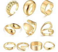 SHOFUL Pack of 25 Rings Gold Women Boho Golden Stacking Rings Thumb Ring Finger Ring Stackable Knuckle Rings Flowers Boho Moon Star Butterfly Knuckle Ring Set for Women Girls