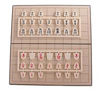Shogi Japanese Chess Set with Wooden Board and Traditional Pieces for Professional and Beginner Players, 24x24cm Folding Board