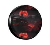 Shogun Blood Moon Print Spare Tire Cover Wheel Protectors Waterproof Sunproof Tire Cover for Trailers Universal Fit for Trailer,RV,SUV,Crossover,Camper,Truck 16 inch
