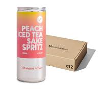 Shogun Sakes Peach Iced Tea Sparkling Sake Spritz 12x250ml | Combining Sweet, Subtle & Peachy Iced Tea With Some of Japan's Finest Sake | Gluten Free, Vegan, Low Sugar | 5.5% ABV