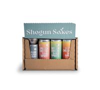 Shogun Sakes Samurai Mixed Pack 4 | 3x250ml Sparkling Sake Spritz, 1x200ml Pure English Sake & 1x Titanium Sake Cup | Gluten Free, Vegan, Low Sugar