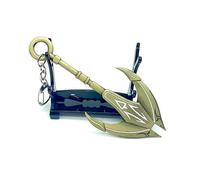 SHOHASS Fantasy Trident Keychain - 4.95 Inch Metal Decorative Anchor Spear Key Ring | Gamer Gift | Anime Style Mini Weapon Replica Collectible