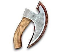 SHOHASS Viking Pizza Cutter Axe Viking Hatchet Pizza Axe Gift Wrapped Viking_Inspired with Premium Leather Cover
