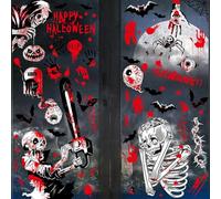 SHOKAN Halloween Decorations Window Stickers, Halloween Skull Skeleton Stickers for Window, Reusable Window Clings Decals for Halloween Party Indoor and Outdoor Decoration