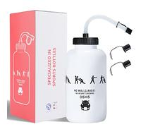 SHOKE Water Bottle,Hockey Football Boxing Water Bottle with Long Straw BPA Free,Squeezable Leak Proof Sports Water Bottles, Perfect for Baseball Lacrosse Cycling, Sport Large Capacity 32 Oz/1 Liter