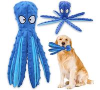 SHOKUTO Squeaky Dog Toy Octopus, Durable No Stuffing Plush Dog Chew Toys, Interactive Dog Toys for Boredom for Puppies Small Medium Large Dogs, Birthday Christmas Dog Toy