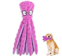 SHOKUTO Squeaky Dog Toy Octopus, Durable No Stuffing Plush Dog Chew Toys, Interactive Dog Toys for Boredom for Puppies Small Medium Large Dogs, Birthday Christmas Dog Toy