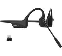 SHOKZ OpenComm2 UC - Bone Conduction Bluetooth Stereo Computer Headset with Boom Mic, USB-C Compatible with PC and Mac, Zoom Certified, with Bookmark, Black(C120)