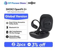 SHOKZ OpenFit 2+ T921 Ear Headphones OWS Ear-hook Earbuds Physical Buttons Headphones Dolby Audio Long Battery Life Bluetooth5.4 White