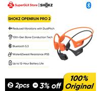 SHOKZ OpenRun Pro 2 S820 Bluetooth5.3 Earphones IP55 Waterproof Open Ear Bone Conduction Headphones Music Sports Running Earbuds Black